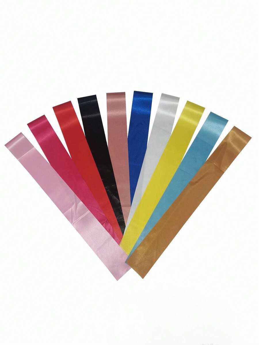1pc Plain Colored Ribbon/Sash For Wedding Events Party Decor, Colored Satin Ribbon Sash, DIY Bachelorette Party Sash, Blank Ribbon Sash - Multicolor - View 1