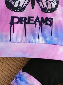 Bộ 2 quần dài tay in hình bướm và thiết kế bong bóng cho bé gái, trang phục thường ngày ấm áp cho gia đình và ngoài trời - Màu tím - Xem 6