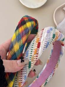 Dây buộc tóc viền rộng màu đơn giản mùa thu đông bọt biển màu sáng dây buộc tóc phụ kiện tóc cao đầu nữ phụ kiện tóc ngọt ngào - Nhiều màu - Xem 3