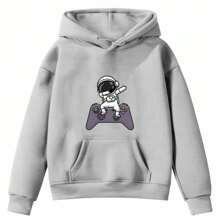 Kids Astronaut Rocket Kangaroo Sweatshirt Childhood TV Fun Shopping Leisure Immediate Shipping - Màu vàng - Xem 3