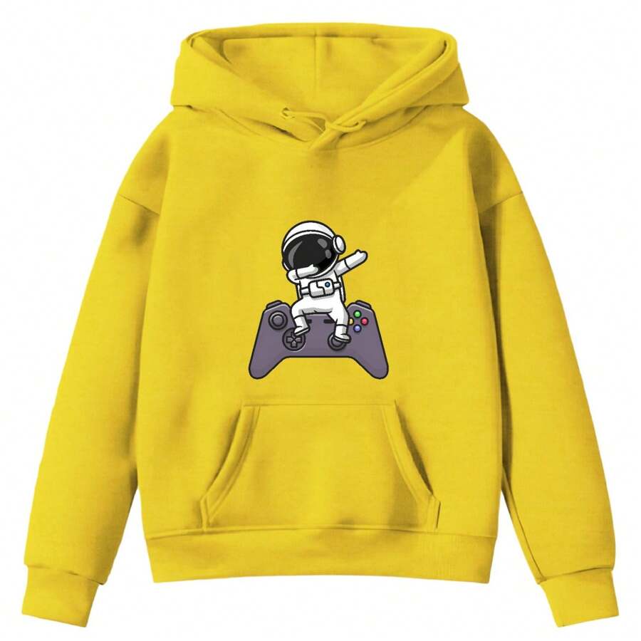 Kids Astronaut Rocket Kangaroo Sweatshirt Childhood TV Fun Shopping Leisure Immediate Shipping - Màu vàng - Xem 1