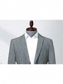Men's Minimalist Business Formal Gray Suit Jacket - Grey - View 3