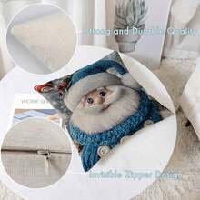 1 件圣诞雪人与礼物单面 3D 印花枕套，3 种尺寸可选，适用于沙发、榻榻米装饰（不含枕芯） - 彩色 - 查看 6