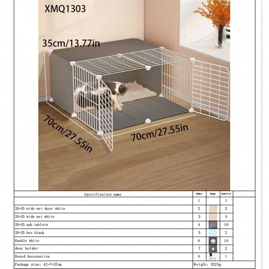 All Season Cat House With Integrated Litter Box, Large Open Space, Pet