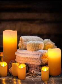 3件套电池供电LED无焰蜡烛灯，花朵图案，适合斋月、感恩节、情人节、新年派对装饰，也适用于酒吧、咖啡馆、餐厅、生日派对、家居装饰、礼品、LED蜡烛、仿真蜡烛