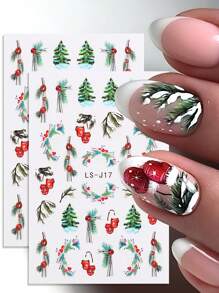 2 Gói Miếng Dán Nghệ Thuật Làm Móng Giáng Sinh Găng Tay Làm Tan Tuyết Cây Thông Noel Họa Tiết Hoạt Hình Dễ Thương Trang Trí Tiệm Làm Móng Giáng Sinh Mùa Đông Tự Làm - Nhiều màu - Xem 1