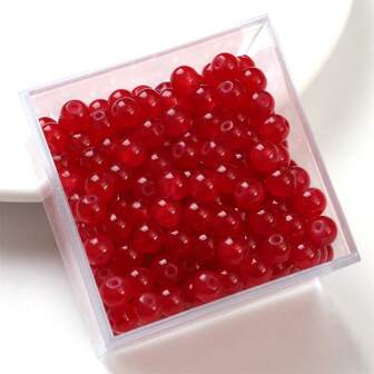 6 mm/200 st enfärgade glaspärlor för gör-det-själv-tillbehör, handgjorda armbandsmaterial