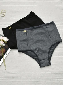 KIT 4 Panties Shaping Belt High Waist Double Front High Waist Comfort Thong Women's Lingerie - 彩色 - 查看 1