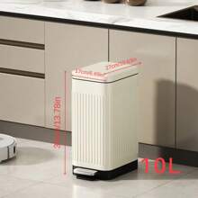 Thùng rác mini bằng thép không gỉ có bàn đạp, nắp và thả chậm im lặng, thùng rác cho nhà bếp, phòng tắm, phòng ngủ, văn phòng, trang trí nhà cửa, quà tặng Giáng sinh, quà tặng gia đình, trang trí phòng - Màu thép vonfram - Xem 4