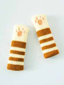 Set de 4 fundas para patas de sillas y mesas con diseño de garras de gato, antidesliznates y silenciosas, de punto doble grosor para muebles