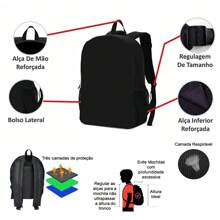 Children's School Backpack Manga Anime Attack Titan Characters Back To School Kids - màu đen - Xem 3