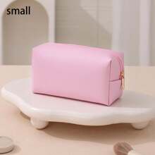 1pc Solid Color Simple Travel Makeup Bag, Wash Bag, Makeup Storage Bag, Travel Daily Fashion Hand Bag, Travel Supplies Storage Bag, Makeup Tools, PU Leather, Travel Accessories Makeup Brush Storage, Portable Travel Wash Bag, A Great Gift Bags, Makeup Bag, Organizer, Storage, Makeup Organizer, Makeup Bags, Toiletry Bag, Cosmetic Bag, Make Up Pouch Mini Pouch, Large Capacity Pouch, Gifts Christmas Gifts, Gift Ideas For Women - Multicolor - View 13
