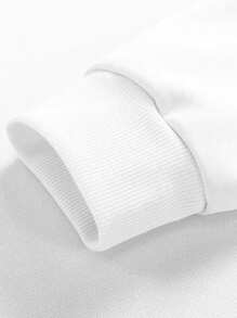 Men's Regular Fit Christmas Letter Print Long Sleeve Sweatshirt, Spring Autumn - White - View 5