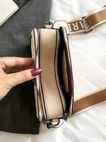 2024新款潮流女士小方包复古相机包款式百搭休闲单肩斜挎包（欧美风） - 白色 - 查看 7