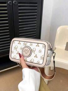 2024新款潮流女士小方包复古相机包款式百搭休闲单肩斜挎包（欧美风） - 白色 - 查看 5