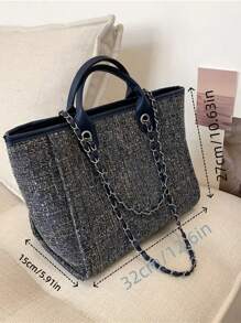 Bolso de mujer personalizable con bordado de nombre, estilo coreano popular - Bolso de cubo con cadena a contraste de cuadros sencillo, bolso de hombro y bolso cruzado para señoras