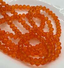 4mm Crystal Wire Approximately 120 Beads For Crafts - Transparent Orange - View 4
