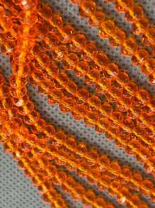 4mm Crystal Wire Approximately 120 Beads For Crafts - Transparent Orange - View 1