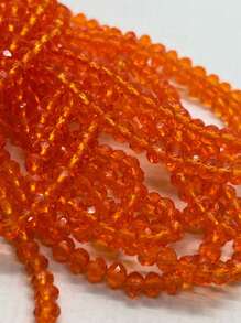 4mm Crystal Wire Approximately 120 Beads For Crafts - Transparent Orange - View 2