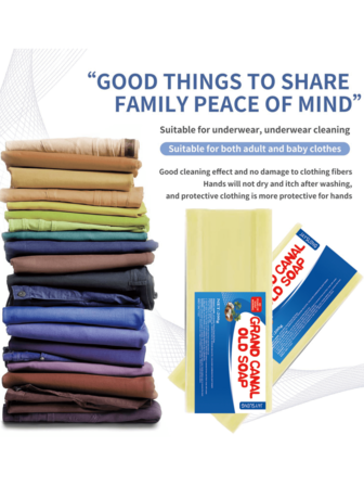 Le savon à lessive est un nettoyage en profondeur, facile à javelliser, ne nuit pas aux mains, les vêtements sont nettoyés, les taches d'huile, les taches de moisissure, les sous-vêtements, le savon, les soins des mains (les nouveaux et les articles usagés sont distribués au hasard)