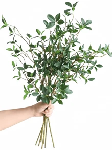 1PC/2PCS/3PCS/4PCS 73cm Artificial Eucalyptus Leaves, Fake Plant Eucalyptus Stem With 3 Forks For Christmas Green Plants, Home Wedding Table Center Decor, Faux Flower Stem Farmhouse Home Decor Fall Decoration, Spring Decor,Home Vase Thanksgiving Table Centerpieces Harvest Festival Decoration Christmas Decorations Room Decor