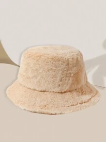 1pc Women/Men Multicolor Casual Versatile Warm Soft Plush Bucket Hat, Suitable For Autumn/Winter Daily Use Winter Hat