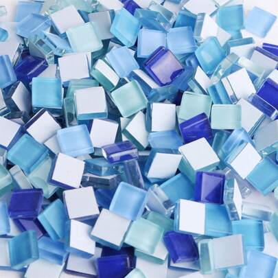200pcs Glass Mosaic Tiles, DIY Craft Supplies For Art Projects, Home Decor Crafting Accessories