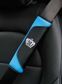 MEIKAXIU 1 miếng đệm vai ô tô bằng da PU, sợi carbon và đá Rhinestone Bling Bling, phụ kiện nội thất thông dụng cho nam và nữ - Một cỡ - Xem 12