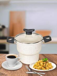 Non-Stick Couscous Pot With Glass Lid 14cm - Granite - View 1