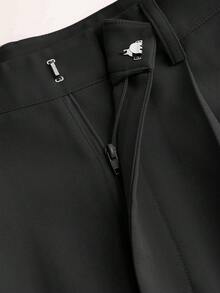 Draped Simple Design Suit Pants, European & American Latest Straight Leg Casual Trousers, All Season Fashionable Wide-Leg Pants