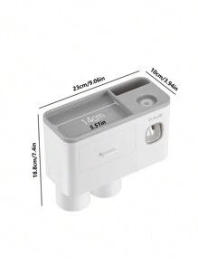 浴室牙刷架，2 件壁挂式牙刷架，带牙膏分配器 - 大容量托盘，化妆抽屉 - 浴室装饰和浴室配件夏季 - 彩色 - 查看 2