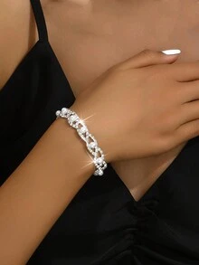 1 bộ trang sức cưới thời trang đa năng dành cho nữ, hoa tai vòng cổ đính ngọc trai giả & đá giả, phù hợp để đeo hàng ngày, đi biển, dự tiệc (Sản phẩm không bao gồm hộp) - bộ trang sức - Xem 7