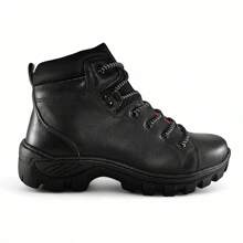 Men's Adventure Leather Trail Boot Hiking Boots Resistant Leather Safety - 黑色 - 查看 3
