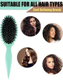 卷发定型刷，卷发刷，2024 款带鳄鱼夹的新款发型刷，卷发定型边缘提升造型刷，适用于卷发湿发梳理，塑造和定型卷发，适合男女，由 Candybrush 设计