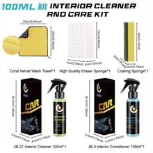 JB-XPCS Kit de limpieza y cuidado del interior del automóvil, restaurador de plástico, limpiador en aerosol, renovador de brillo para plásticos del interior del coche, accesorios para automóvil