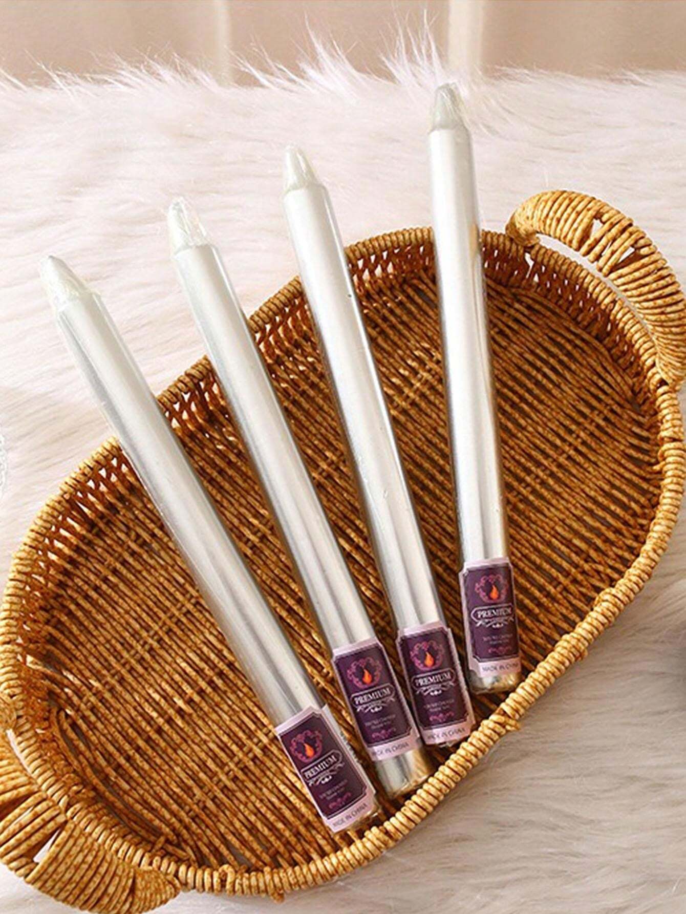 Boxed Set Of Classic Electroplated Tapered Long Candle Sticks, Romantic