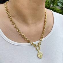 1PC Thiết kế nhiều lớp Cánh hoa mận Mặt dây chuyền tôn giáo Đức Mẹ Đồng Trinh Mary Trang sức - Vàng - Xem 5