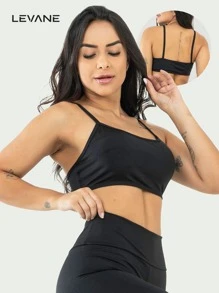 Women's Fitness Strapless Top Without Pads Gym - màu đen - Xem 1