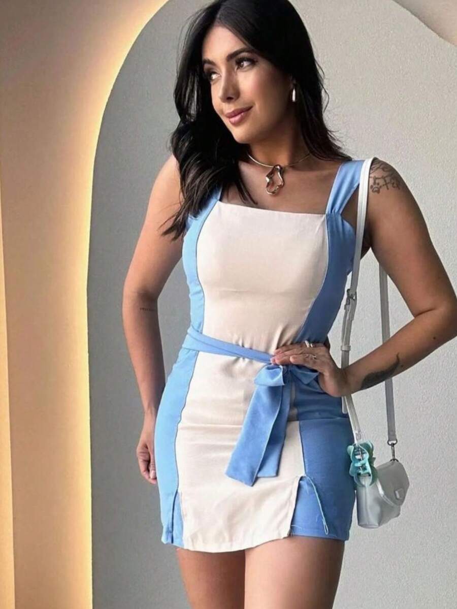 Short Bicolor Jumpsuit Dress Bia Summer - 淺藍色 - 查看 1