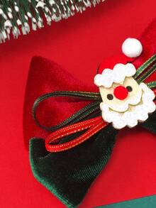 1 Piece Of Christmas Children's Santa Claus Style Hair Clip Bow Suitable For Simple And Multifunctional Holiday Dresses - Multicolor - View 4