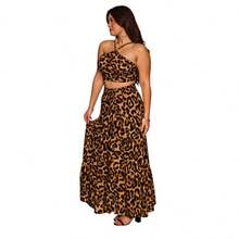 LONG SKIRT AND PRINTED TOP SET SUMMER - 鏽棕色 - 查看 3