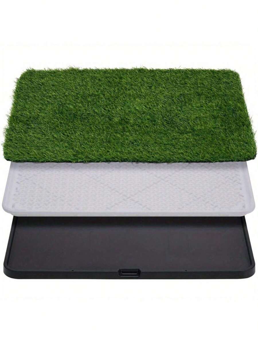 Dog Grass Pad With Tray, Artificial Grass Pee Pad, Reusable Training