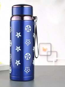 Termo Largo Estampado de acero inoxidable, doble pared, de alta calidad, con aislamiento al vacío, 1000ML - Amarillo - Ver 7