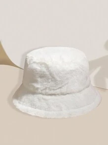 1pc Women/Men Multicolor Casual Versatile Warm Soft Plush Bucket Hat, Suitable For Autumn/Winter Daily Use Winter Hat