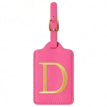 Personalized Initial Luggage Tags For Suitcases, Leather Letter Cute Luggage Tags With Privacy Name Card, Embroidered Monogrammed Travel Bag Backpack Tags Gifts For Women Kids Girls Teens (Rosered)Luggage Tag Travel Accessories Travel Essentials Travel Organizer For Beach Summer Vacation Back To School Bag For School School Accessories School Stuff - Hot Pink - View 29