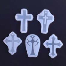 1 khuôn nhựa Epoxy pha lê silicon, mặt dây chuyền thánh giá nhiều hình dạng, vật dụng làm đồ trang sức thủ công DIY, khuôn làm móc chìa khóa, vòng cổ và phụ kiện tùy chỉnh - LMD0756 - Xem 1