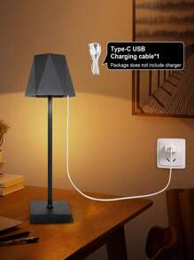 1pc Cordless Rechargeable Lamp With Touch Sensor Control, 3-Color Dimmable LED Light, Suitable For Bedroom, Desk, Cafe, Bedside, Outdoor, Living Room
