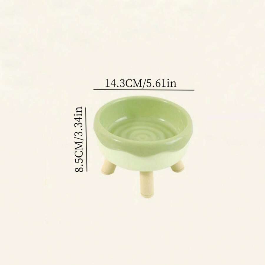 1pc Cute & Simple Pet Bowl, Suitable For Cats And Dogs, Food And Water Bowl, Donut Shaped 4Leg