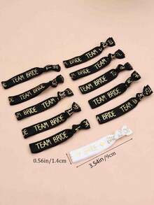 11 件单件即用腕带、手链、派对装饰、婚礼、圣诞节派对腕带 - 黑與白 - 查看 2