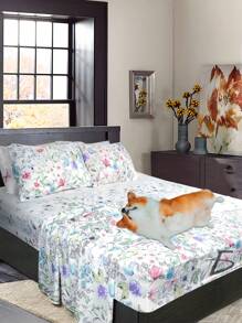 4 Piece Sheet Set Including One Flat Sheet, One Flat Sheet, And Two Pillowcases - Multicolor - View 2